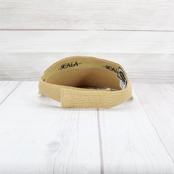 Scala Collezione Viviana Straw Braid Soft Sewn Brim Sun Visor One Size - Picture 8 of 8
